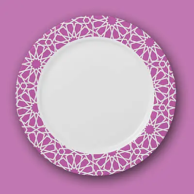 Expédié Aujourd'hui DISCONTINUE Assiette à motifs mauve