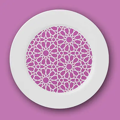Vente Flash DISCONTINUE Assiette à motifs mauve