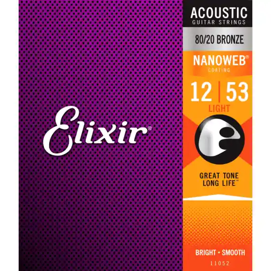 Prix Cassé Elixir 11052 - Jeu de Cordes acoustiques Nanoweb 12-53