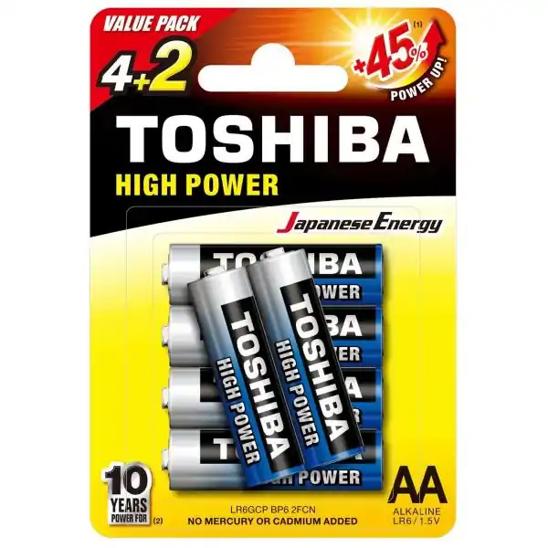 Achat Immédiat ToshibaPile LR6/1,5V AA (Lot de 6)