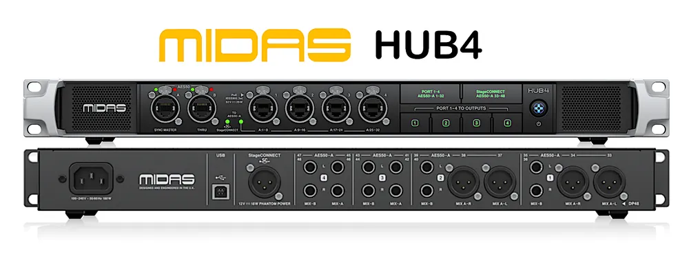 Midas HUB4 centre du système de monitoring personnel 16 canaux Authentique