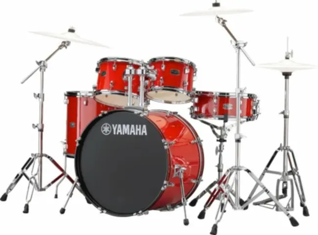 YAMAHA RYDEEN FUSION 20‘‘/5Fûts HOT RED + HARDWARE Usine Directe