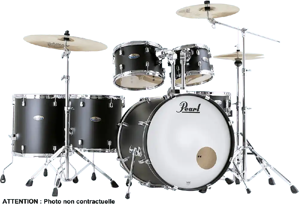 Pearl Drums Batterie Decade Hyper Rock 22 - 6 fûts - Satin Slate Black Offre Limitée
