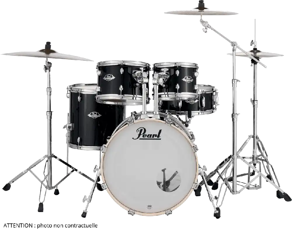 Vente Directe Pearl Drums Export Fusion 20‘‘ - 5 fûts - Jet black / Pack Sabian SBR 3 cymbales