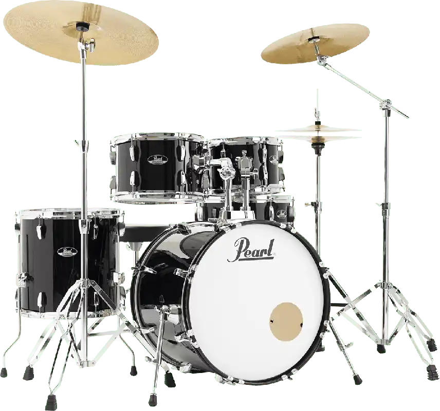 Acheter Direct Pearl Drums Roadshow Fusion 20‘‘ - 5 fûts - Jet Black B-50 / Pack Sabian Solar 3 cymbales