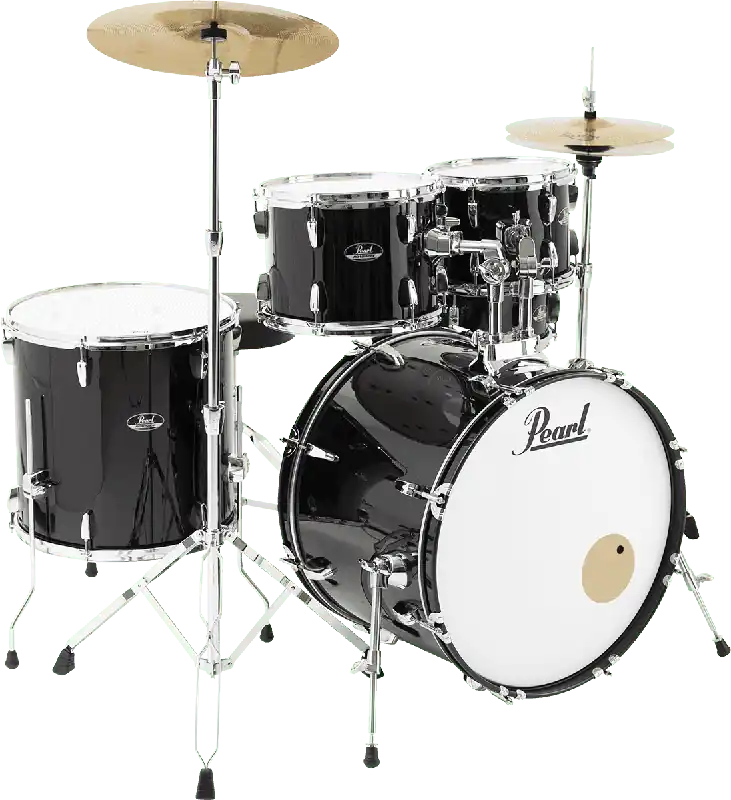 Nouvelle Collection Pearl Drums Roadshow Rock 22‘‘ - 5 fûts - Jet Black / pack Sabian Solar 2 cymbales