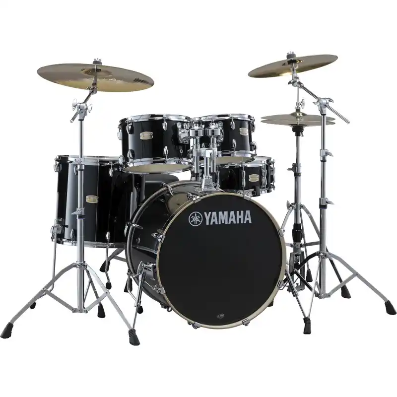 YAMAHA STAGE CUSTOM ROCK 22‘‘/5Fûts RAVEN BLACK + HW680W Meilleur Choix