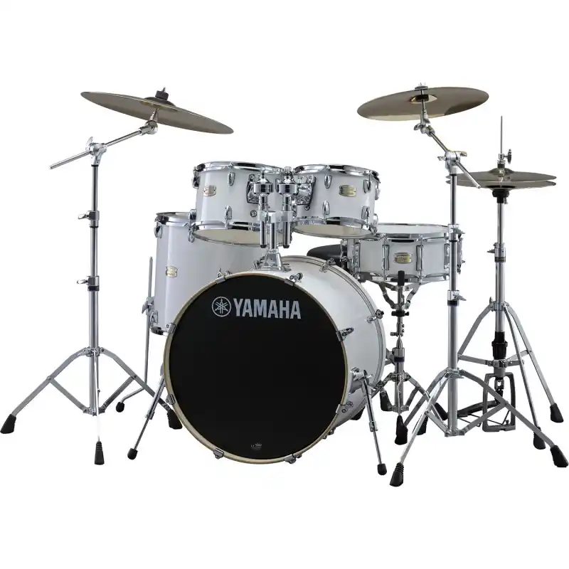 YAMAHA STAGE CUSTOM FUSION 20‘‘/5Fûts PURE WHITE + HW680W Super Prix