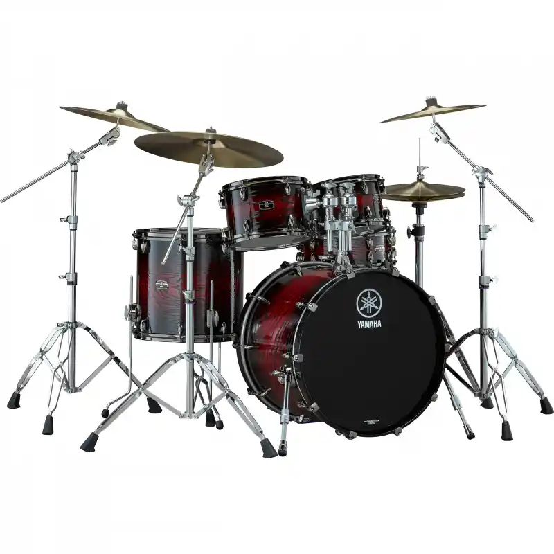 Authentique YAMAHA LIVE CUSTOM HYBRID OAK FUSION 20‘‘/4Fûts UZU MAGMA SUNBURST