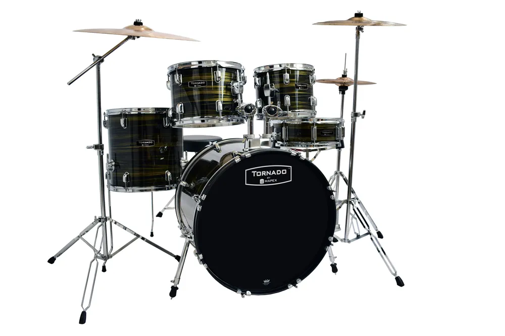 Meilleure Vente Mapex TORNADO BY MAPEX JAZZ 18‘‘/5Fûts WOOD GRAIN BROWN