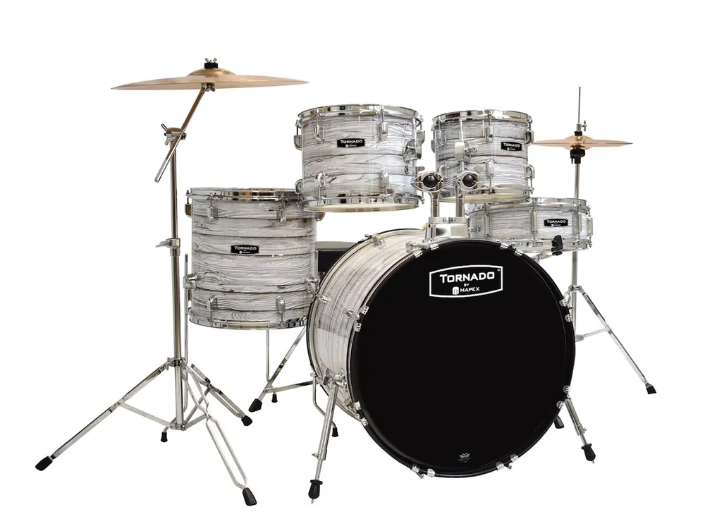 Prix Réduit Mapex TORNADO BY MAPEX JAZZ 18‘‘/5Fûts WOOD GRAIN WHITE