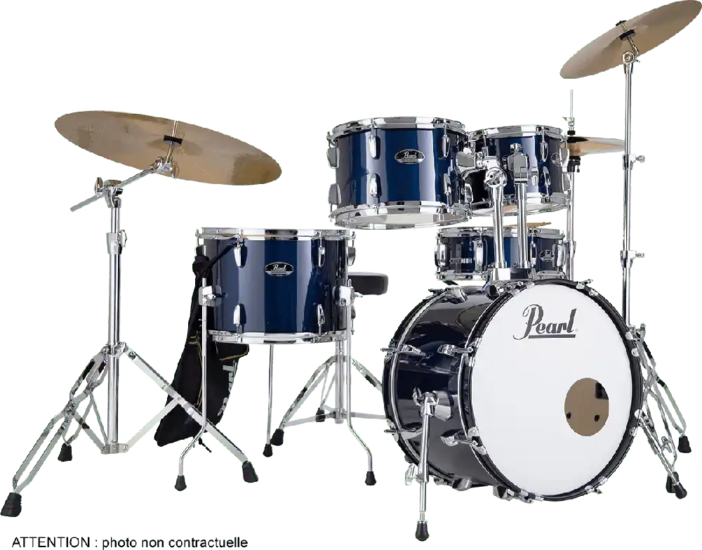 Pearl Drums Roadshow Jazz 18" 5 fûts - Royal Blue Metallic + B-50 + Pack Sabian Solar 3 cymbales Meilleur Prix