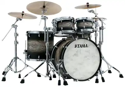 Produit De Marque Tama STAR WALNUT 22‘‘/4PCS SATIN BLACK JAPANESE SEN BURST