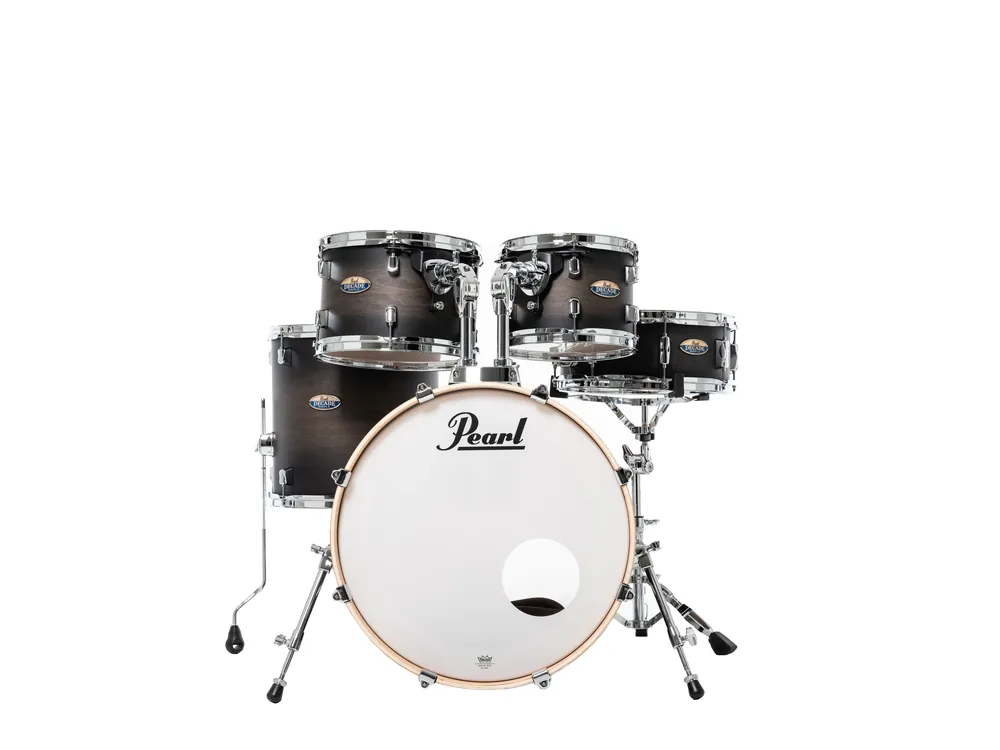 Dernier Modèle Pearl Drums DECADE MAPLE Fusion 20‘‘ 5 fûts Satin Black Burst sans hardware