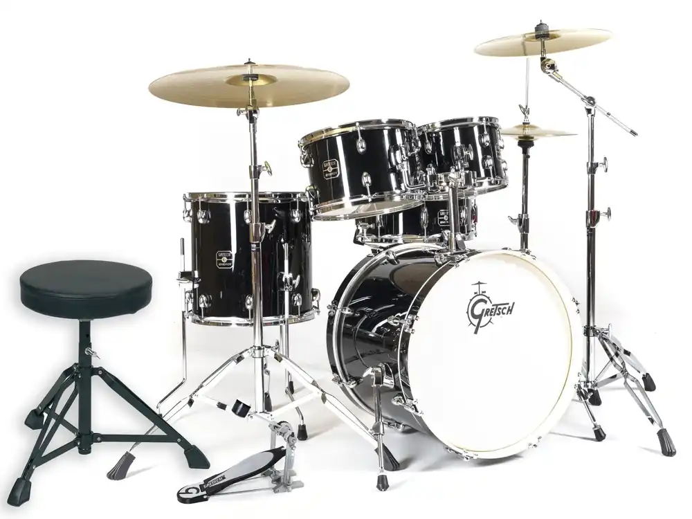 Jusqu'à Épuisement Des Stocks Gretsch Drums Energy 20‘‘/5pcs, 3 Cymbales Noir