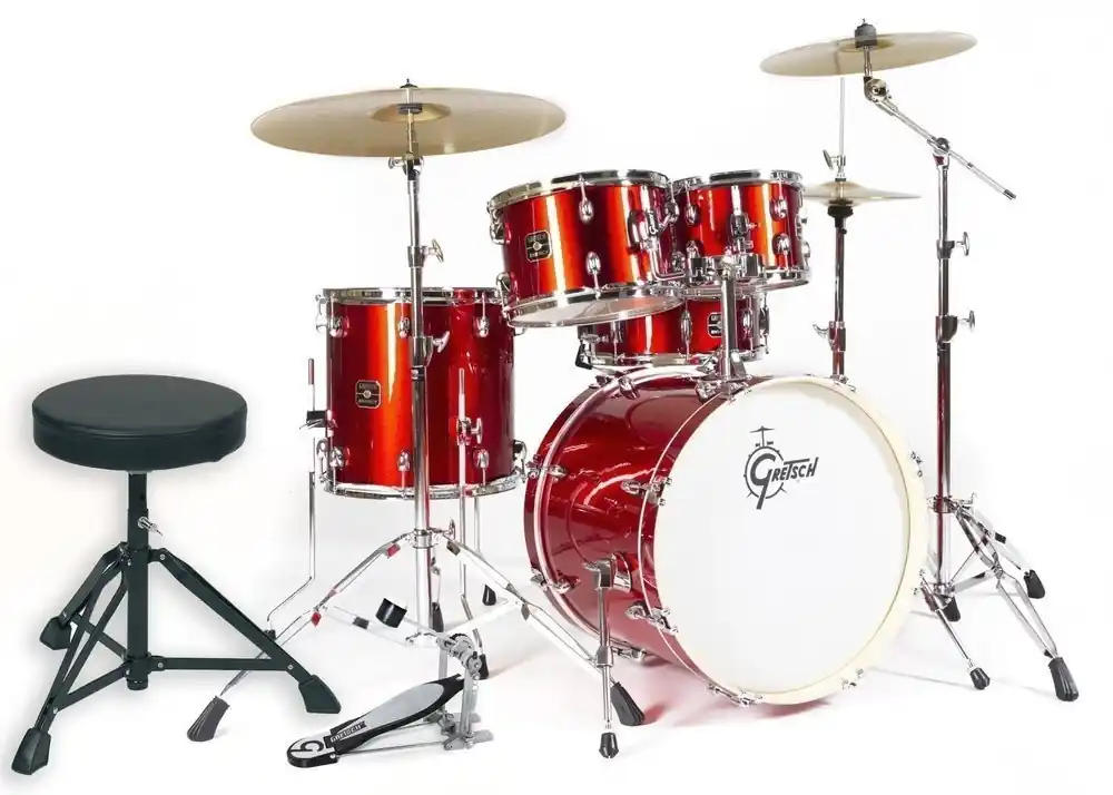 Gretsch Drums Energy 20‘‘/5pcs, 3 Cymbales Rouge Bon Marché