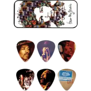 Dunlop Boite 6 médiators Jimi Hendrix - Hear my music Vente Directe