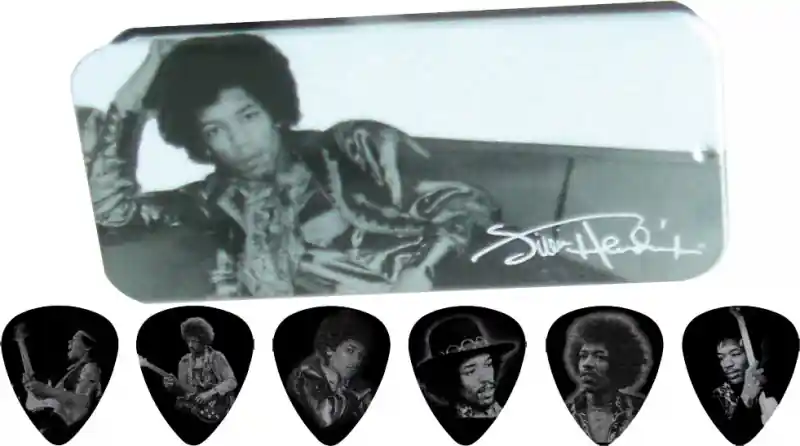 Nouvelle Collection DISCONTINUE Dunlop Boite 12 médiators Jimi Hendrix - Silver Portrait Heavy