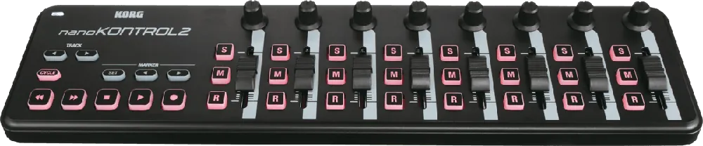 Korg NANOKONTROL2-BK USB 8 faders et 8 potentiomètres, noir Réduction