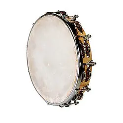 Expédition Rapide Fuzeau 590 - Tambourin à peau naturelle avec cymbalettes Ø 25 cm
