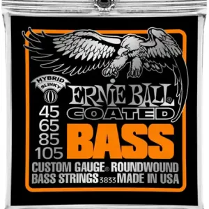 Top Vente Ernie Ball 3833 Jeu de cordes basse Hybrid Slinky coated 45-105
