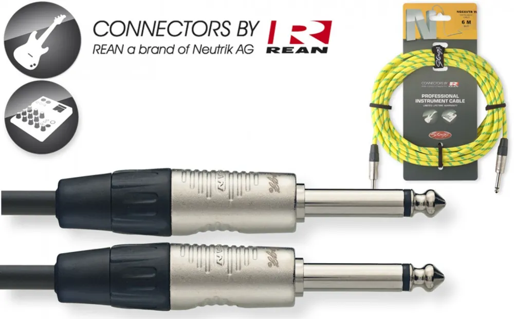 DISCONTINUE Stagg NGC6VTR YL > Cable Jack/Jack Vintage Tweed Jaune > 6 metres Paiement Sécurisé