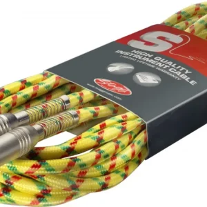 Stagg SGC6VT YL > Câble Jack / Jack Vintage Tweed Jaune > 6 metres Acheter Direct