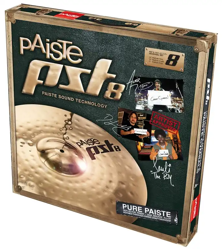 Paiste PST8 Reflector Universal set hi-hat 14‘‘ crash 16‘‘ ride 20‘‘ Nouveauté