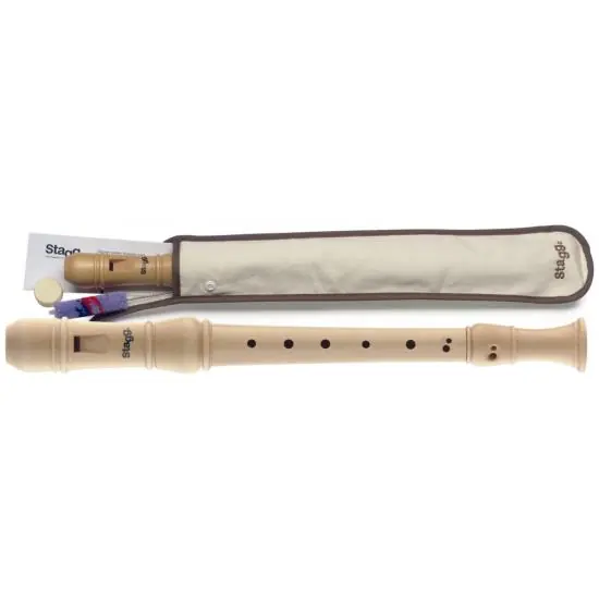 Retour Gratuit DISCONTINUE Stagg REC-BAR/WD > Flute a bec d‘etude en erable > Doigte baroque