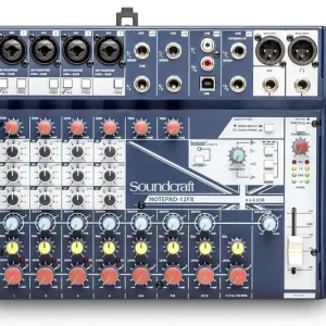 Soundcraft Console NotePad-12FX USB et effets Lexicon, 10 entrées, 2 sorties Populaire