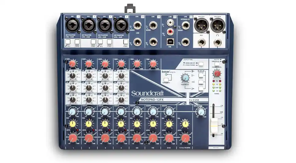 Soundcraft Console NotePad-12FX USB et effets Lexicon, 10 entrées, 2 sorties Populaire