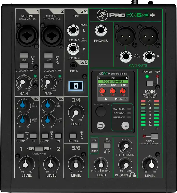 Mackie PROFX6V3+ - USB 6 canaux + Bluetooth et effets Acheter Direct
