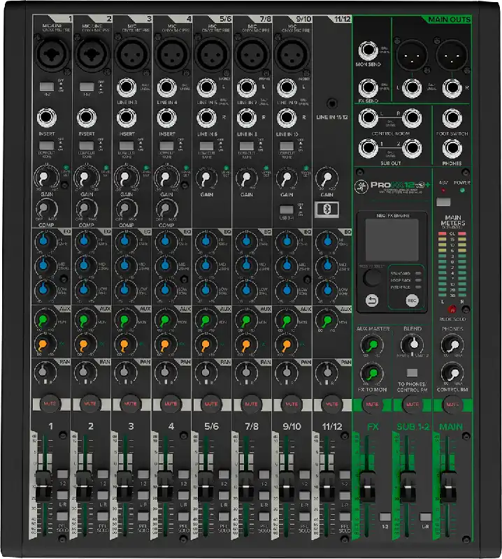 Prix Promo Mackie PROFX12V3+ USB 12 canaux + Bluetooth et effets