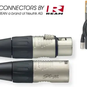 Stagg NMC1R > Câble micro XLR M / XLR F > 1 mètres Haute Qualité