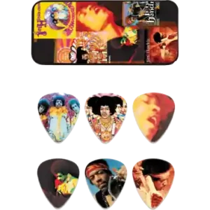 DISCONTINUE Dunlop Boite 6 médiators Jimi Hendrix - Montage Nouveauté