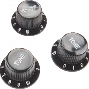 Dernier Modèle Yellow Parts EZ1215B - 3 Boutons de Réglages Type Strat Noir (1 Vol, 2 Tone)