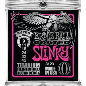 Petit Prix Ernie Ball EP03123 Cordes guitare électrique titanium coated 9-42