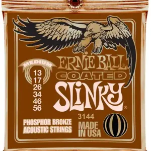 Ernie Ball 3144 Cordes Guitare coated slinky medium 13-56 Populaire