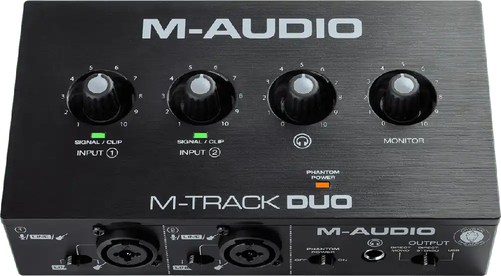 M-Audio MTRACK-DUO 2 canaux, 2 entrées combo XLR/jack Haute Qualité