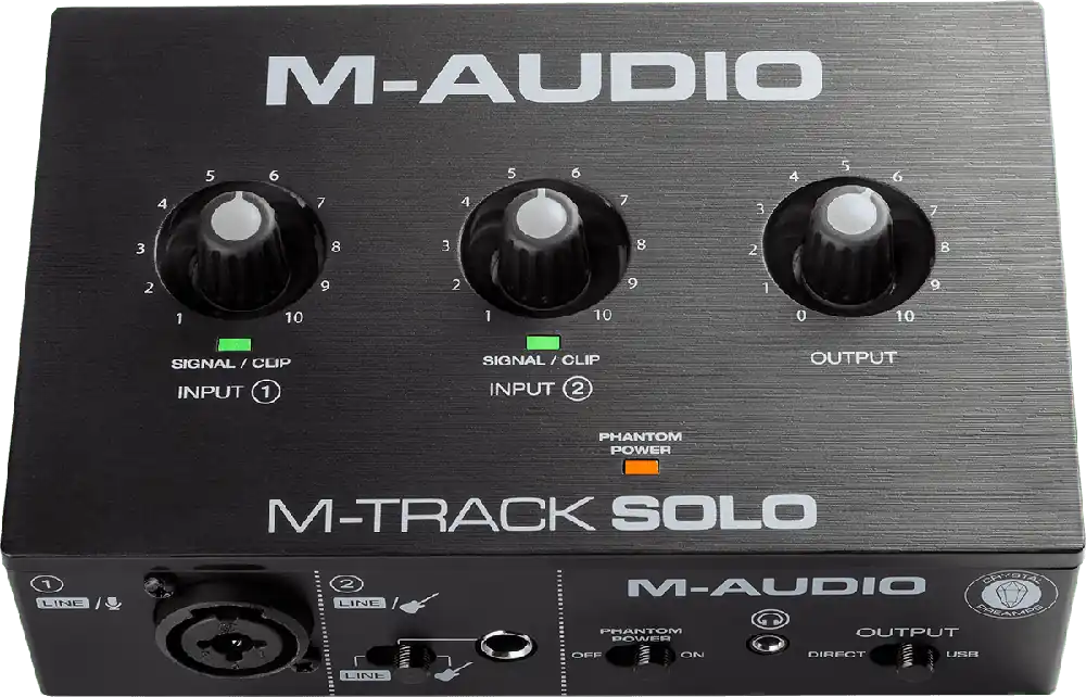 Dernier Modèle M-Audio MTRACK-SOLO 2 canaux, 1 entrées combo + entrée jack instrument/ligne