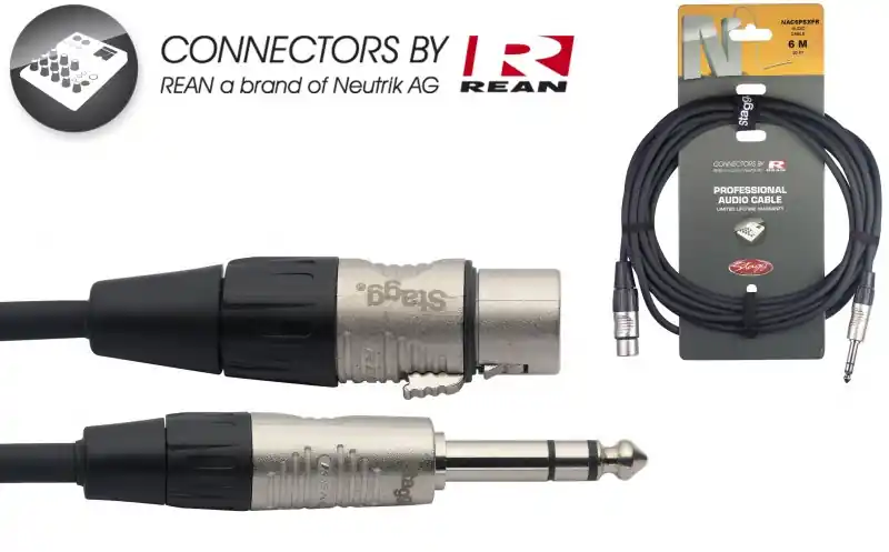 Stagg NAC6PSXFR - Câble Audio Rean Jack Mal / XLR Fem - 6M Offre Exclusive