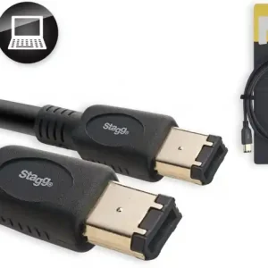 Stagg NCC1,5FW6 - Câble Ordinateur Firewire 400Mbits - 1,5M Remise