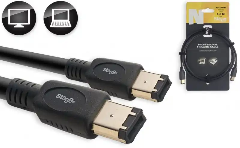 Stagg NCC1,5FW6 - Câble Ordinateur Firewire 400Mbits - 1,5M Remise