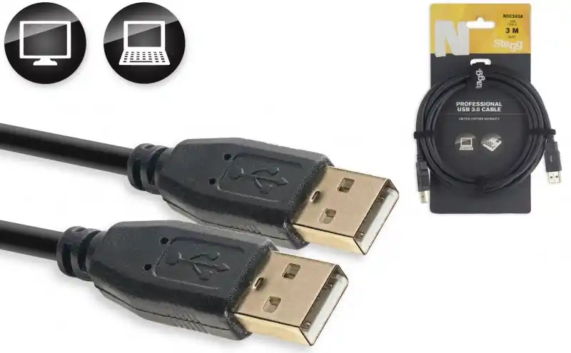 DISCONTINUE Stagg NCC3U3A - Câble Ordinateur USB 3.0 - 3M Top Vente