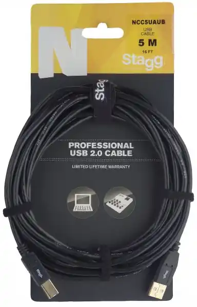 Stagg NCC5UAUB - Câble Ordinateur USB A-B 2.0 - 5M Remise