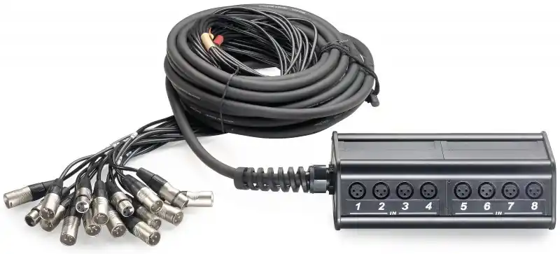 Jusqu'à Épuisement Des Stocks DISCONTINUE Stagg NSB-15/12X4XR - Boitier multicâbles 12 XLR Mal / 4 XLR Fem - 15M