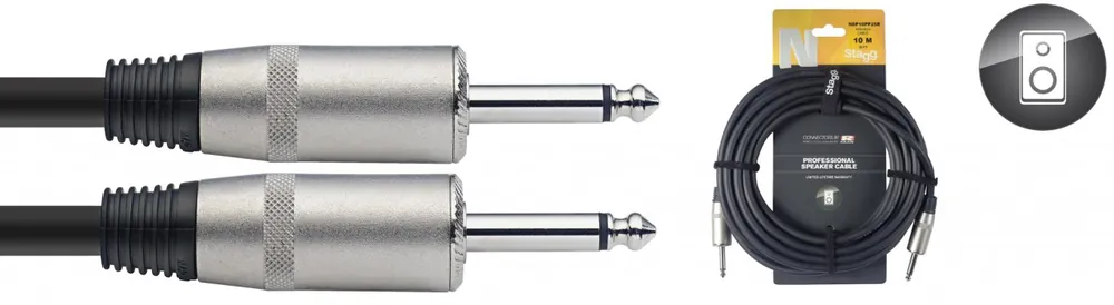 DISCONTINUE Stagg NSP10PP25R - Câble Haut-Parleur Rean Jack / Jack - 10M Achat Immédiat