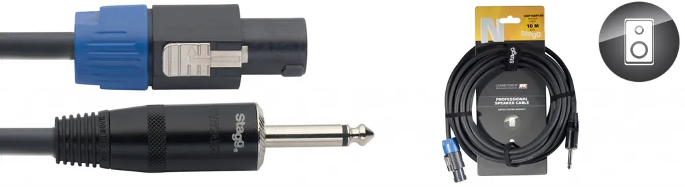 DISCONTINUE Stagg NSP3SP15R - Câble Haut-Parleur Rean Speakon / Jack - 1,5M Solde