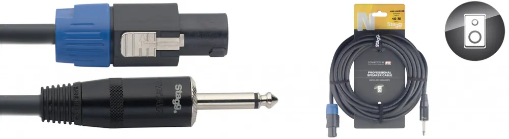 Commande En Gros DISCONTINUE Stagg NSP3SP25R - Câble Haut-Parleur Rean Speakon / Jack - 2,5M