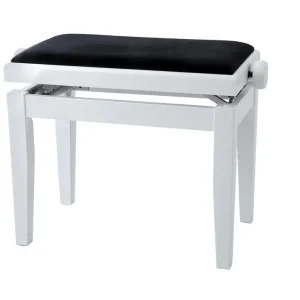 Produit De Marque Gewa Banquette de piano blanc mat velours noir